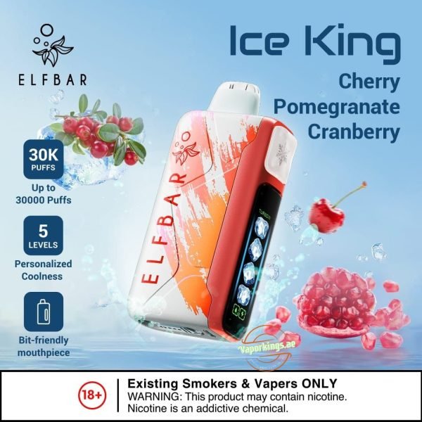 Elf Bar - Ice king Disposable vape kit with cherry pomegranate display included / order with us and get free delivery./ wevape.net