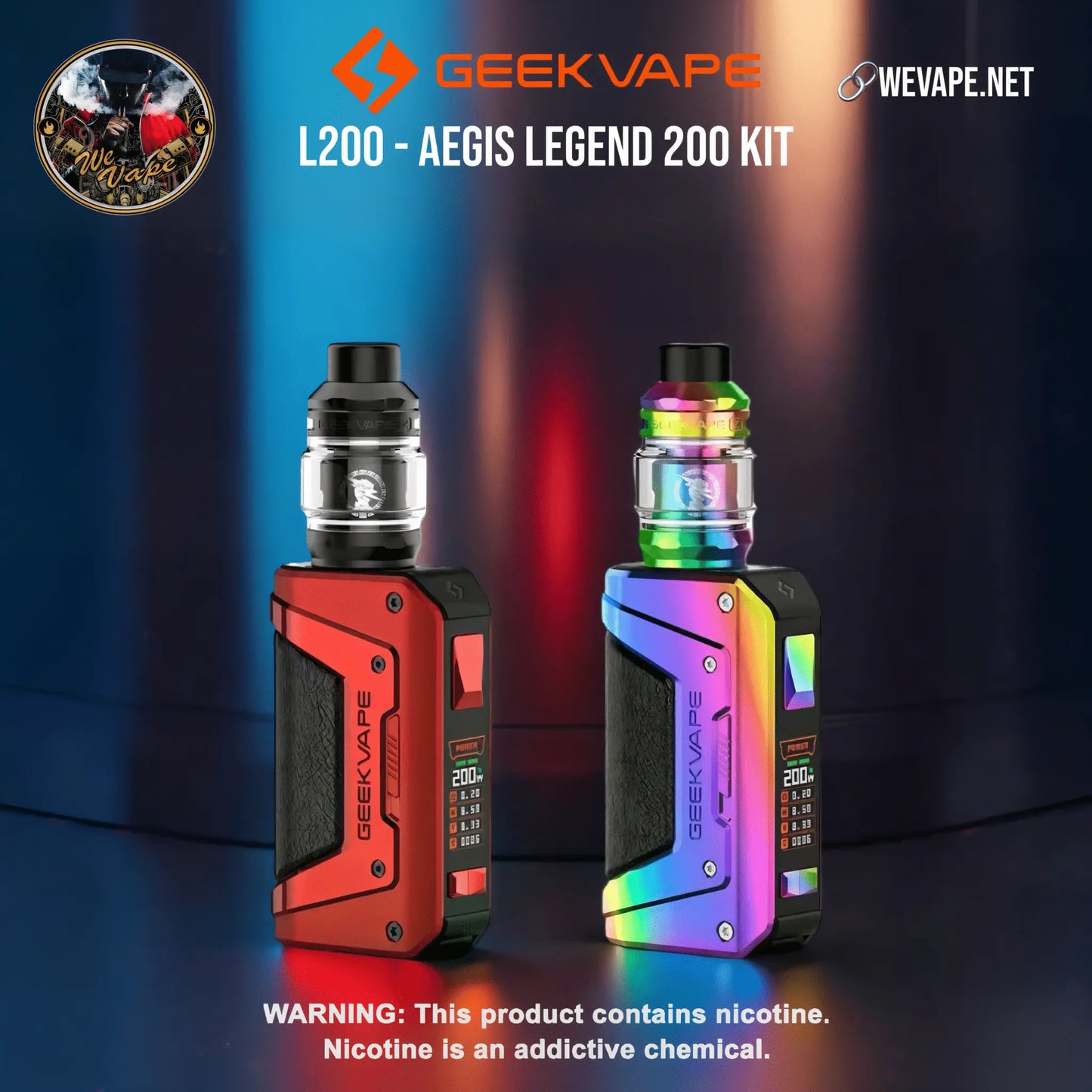 GEEKVAPE L200 (Aegis Legend 2) 200W Vape Kit with Zeus Sub - Ohm Tank | Rugged High - Performance Box Mod - We Vape