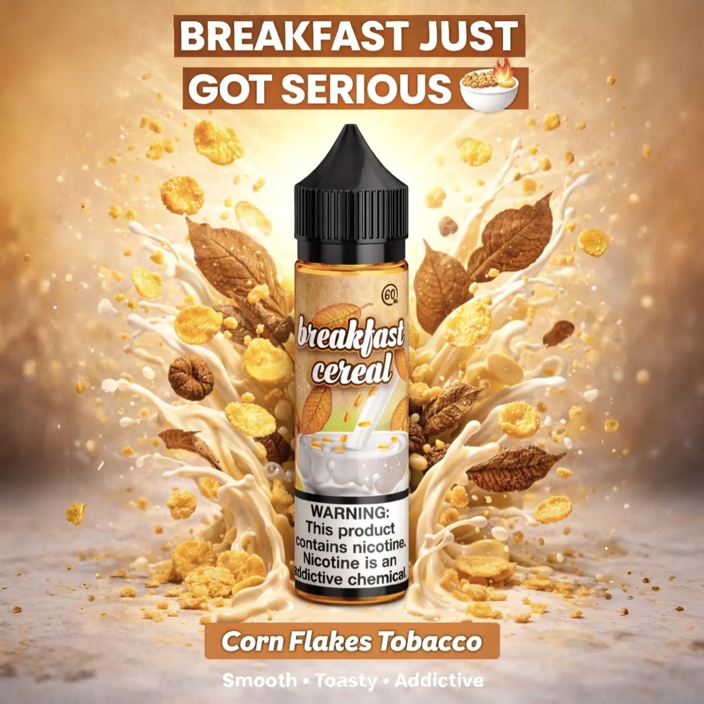 JDI Corn Flakes Tobacco E-Liquid 60ML – Premium Tobacco Vape Juice | Smooth Cereal Blend & Rich Clouds (UAE) - We Vape