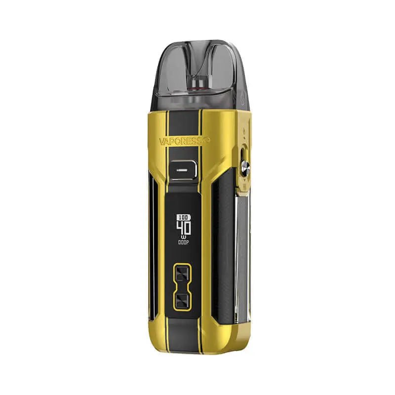 Yellow and black vape device on a white background. Order Now