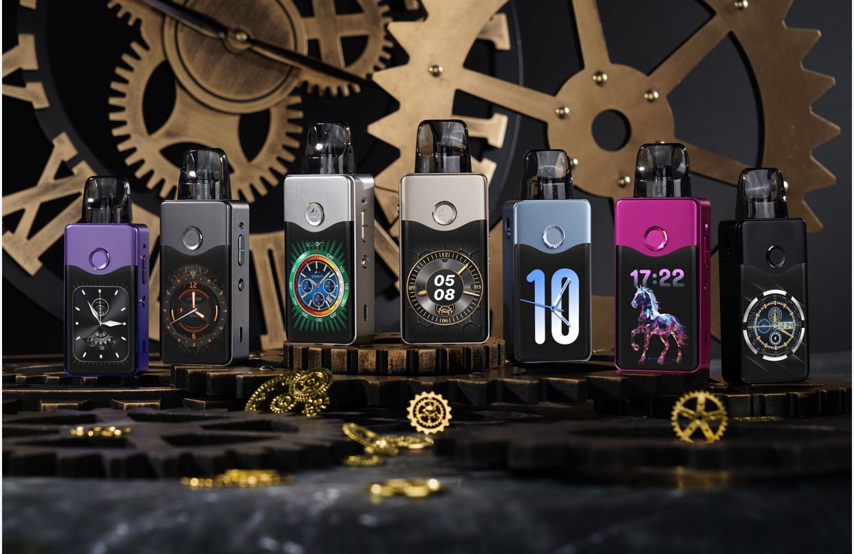 Voopoo Vinci E120 Pod System Kit – 40W Refillable Vape with E120 Pods | Compact & Leak - Proof MTL/DTL Vaping - showing front led light in different colors and
designs