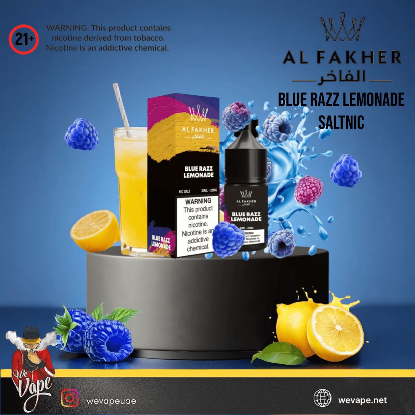 Al Fakher Blue Razz Lemonade SaltNic - 30ml E - Liquid - We Vape