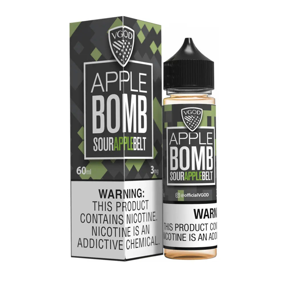 Apple Bomb by VGOD E-Liquid with packaging in white background - We Vape