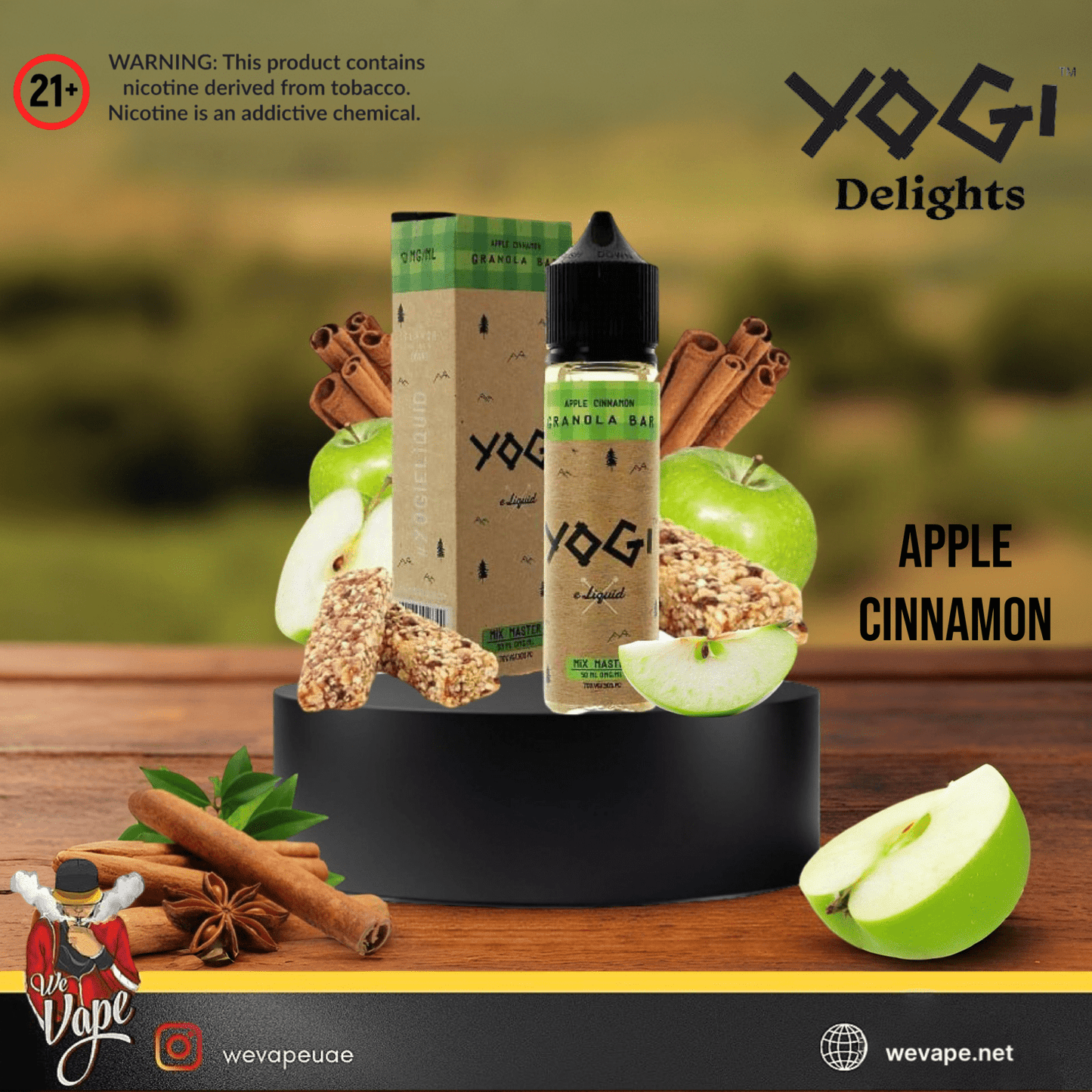Apple Cinnamon by YOGI E - Liquid – 60ML Vape Juice - 3MG - We Vape