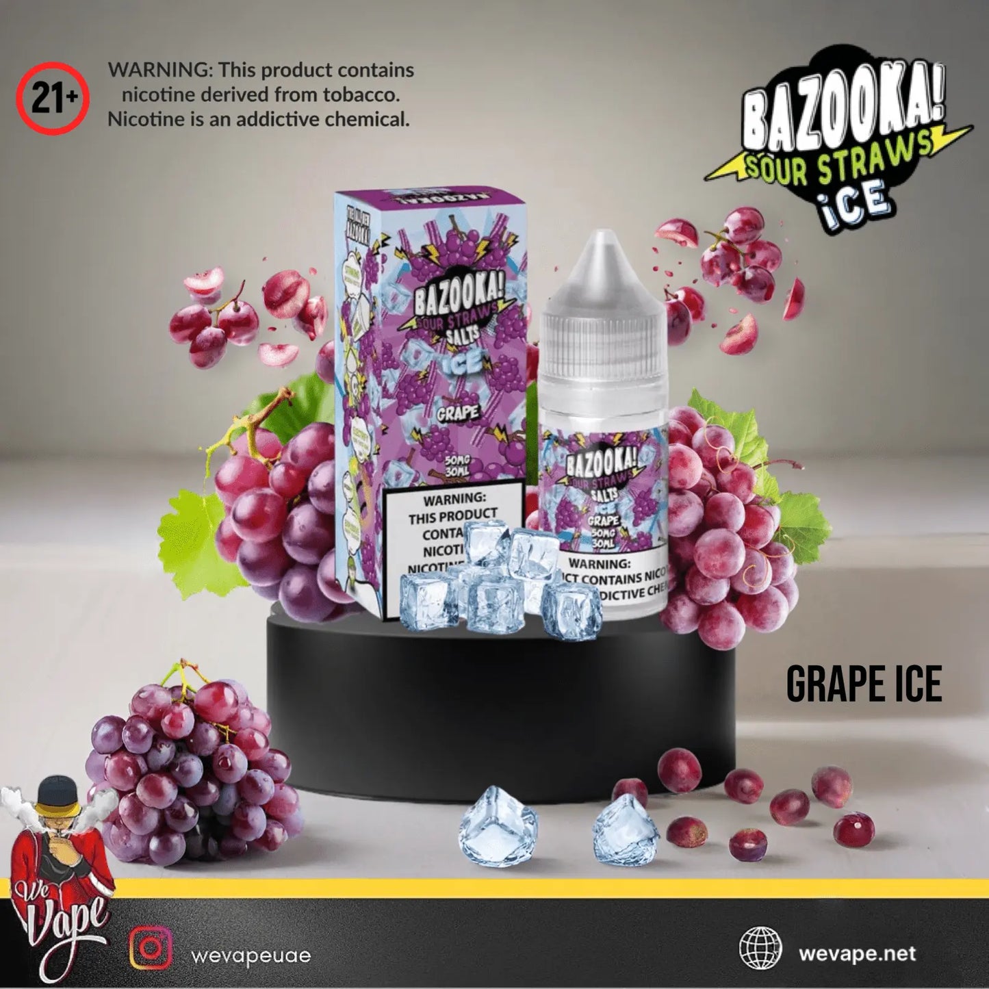 BAZOOKA Grape Ice 30ml E - Liquid – Salt Nicotine - We Vape