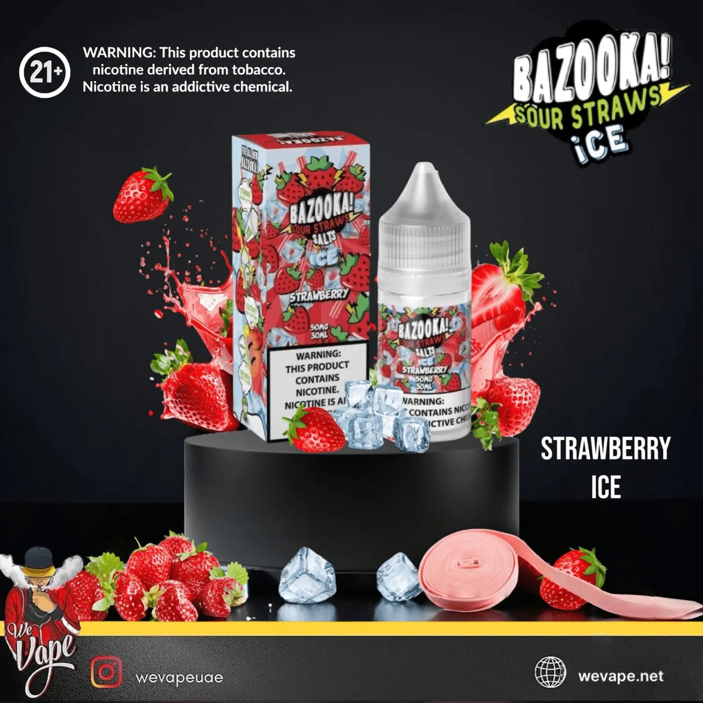 Bazooka - Strawberry Ice 30ml - Salt Nic (25mg & 50mg) - We Vape