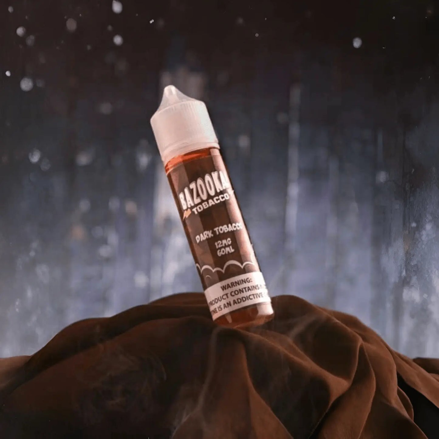 Bazooka Black Tobacco E - Liquid 60ml bottle in dark background