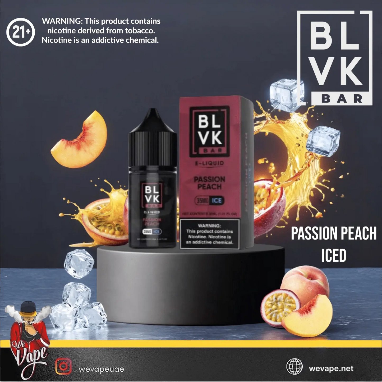 BLVK BAR Passion Peach SaltNic E - Liquid – 30ML - We Vape