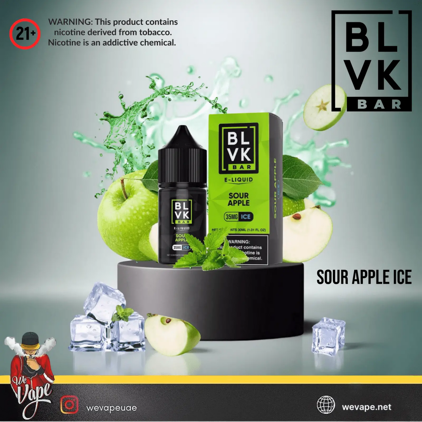 BLVK BAR Sour Apple Ice SaltNic E - Liquid – 30ML - We Vape