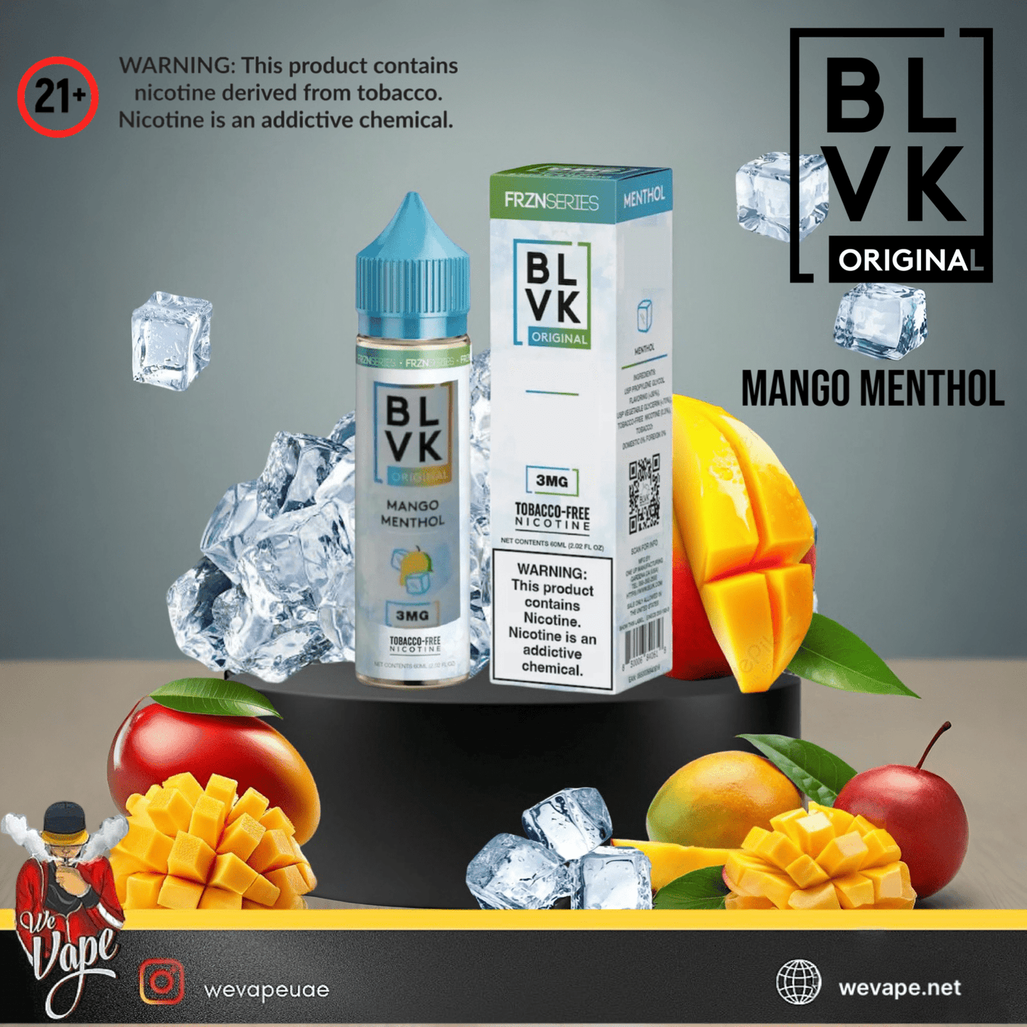 BLVK FRZN Mango Menthol – 3mg 60ml - We Vape