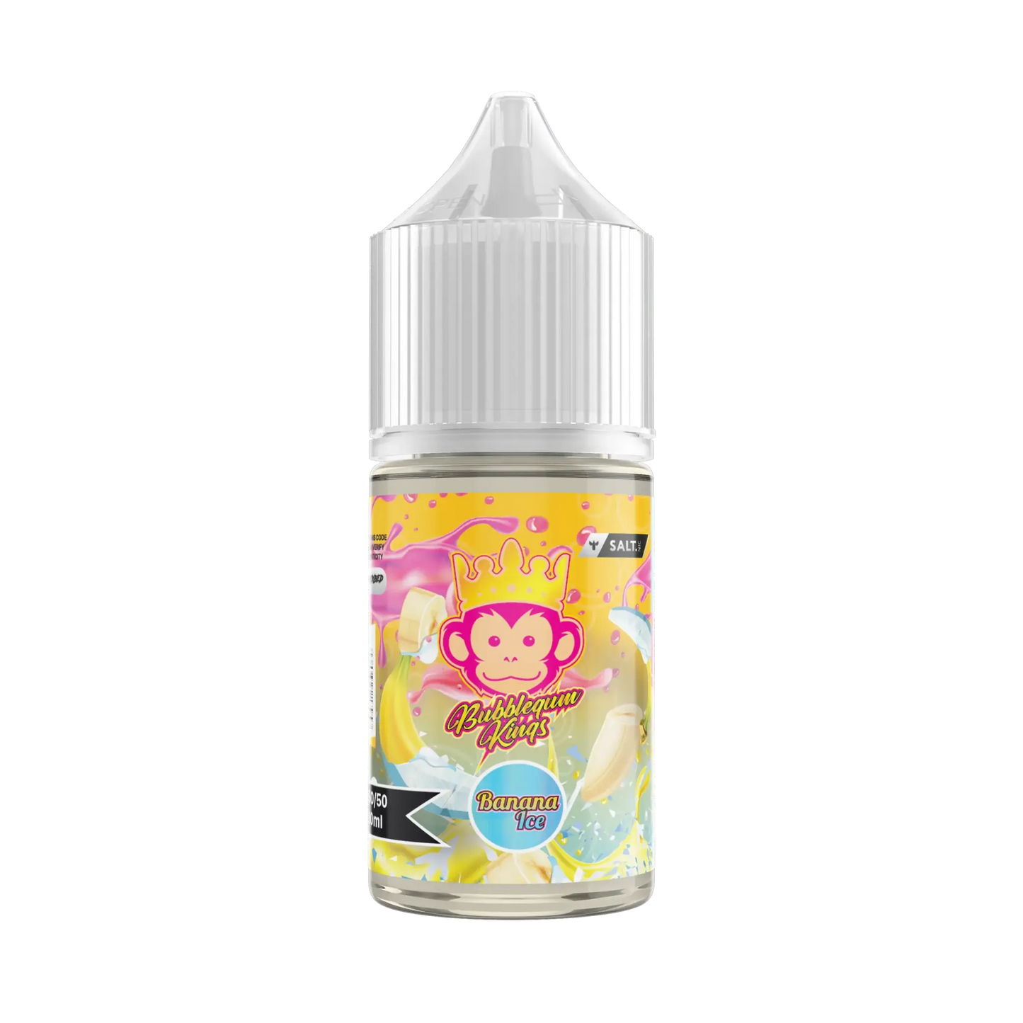 Bubblegum Kings Banana Ice by DR. VAPES (Saltnic) in white background