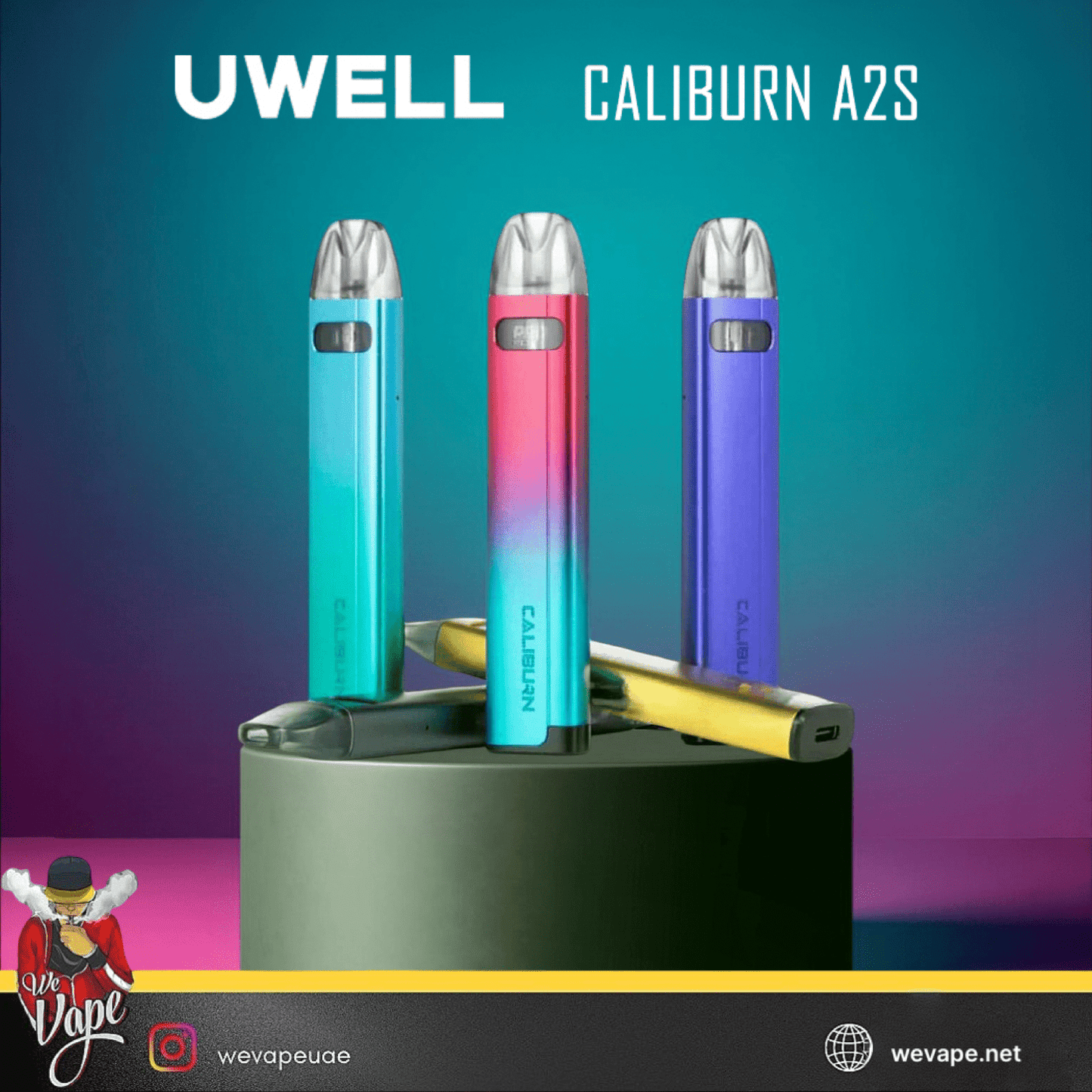 Caliburn A2S by UWELL – 15W Refillable Pod Vape Kit - We Vape
