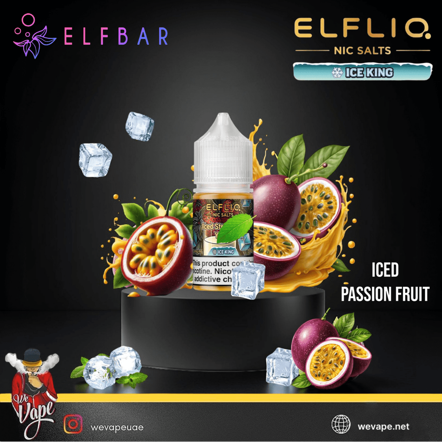 ELF BAR ELFLIQ - Iced Passion Fruit Salt Nic 30ml - We Vape