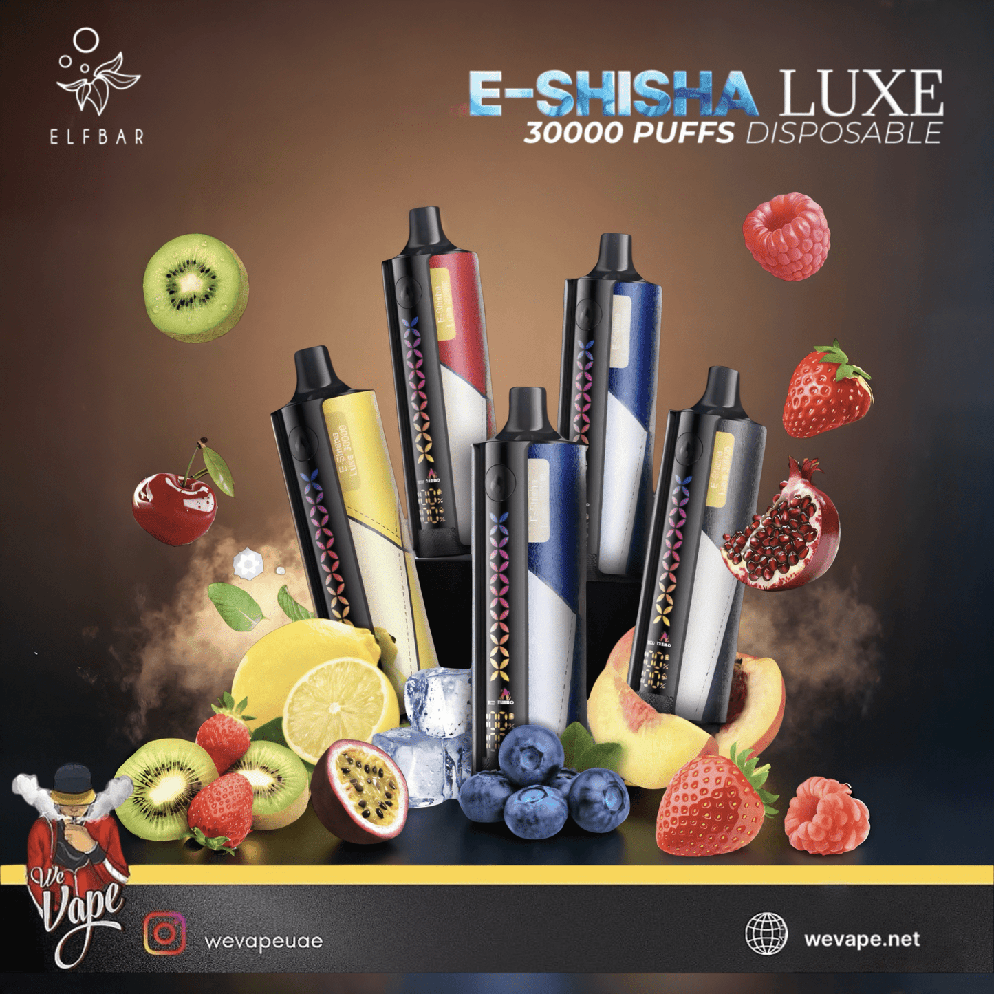 Elf Bar E‑Shisha Luxe 30,000 Puffs Disposable Vape Pod – Premium Rechargeable Vape Pen - We Vape