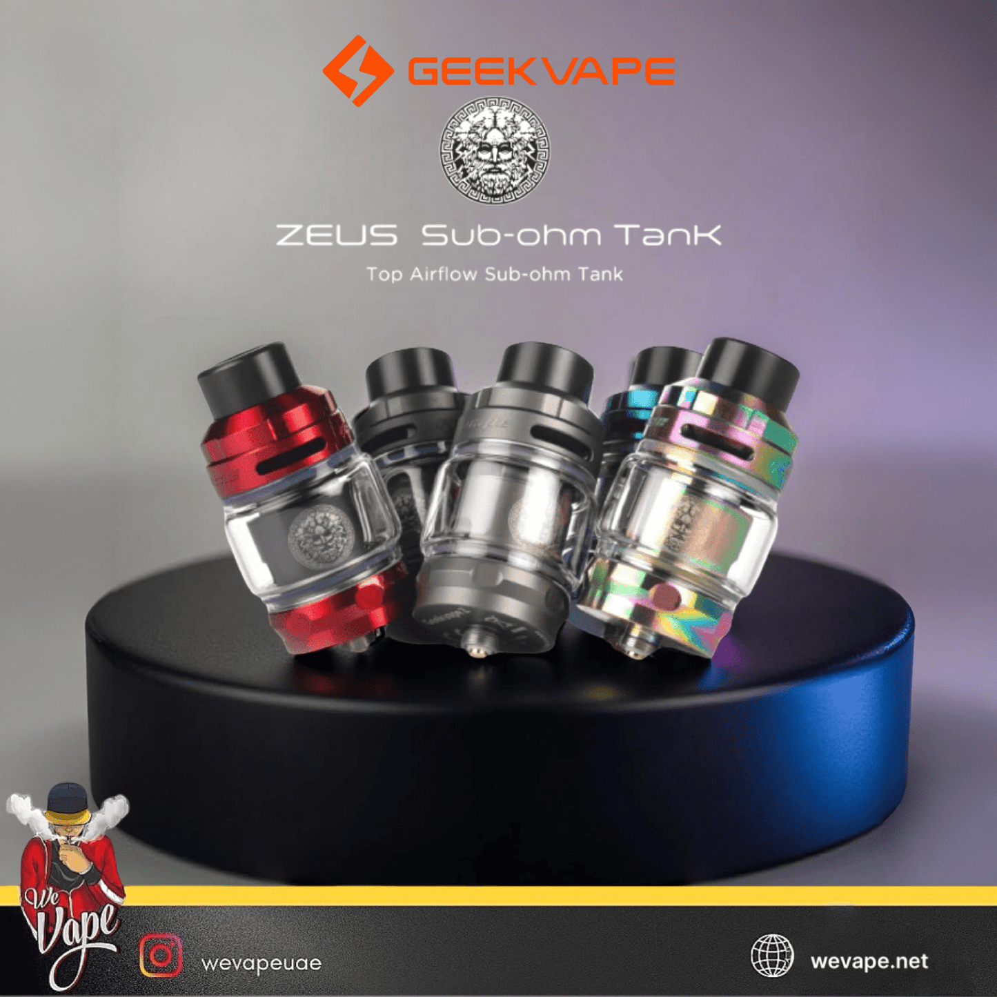 Geekvape ZEUS Sub - Ohm Tank – Leakproof Top Airflow Mesh Coil Tank for Exceptional Flavor & Cloud Production - We Vape