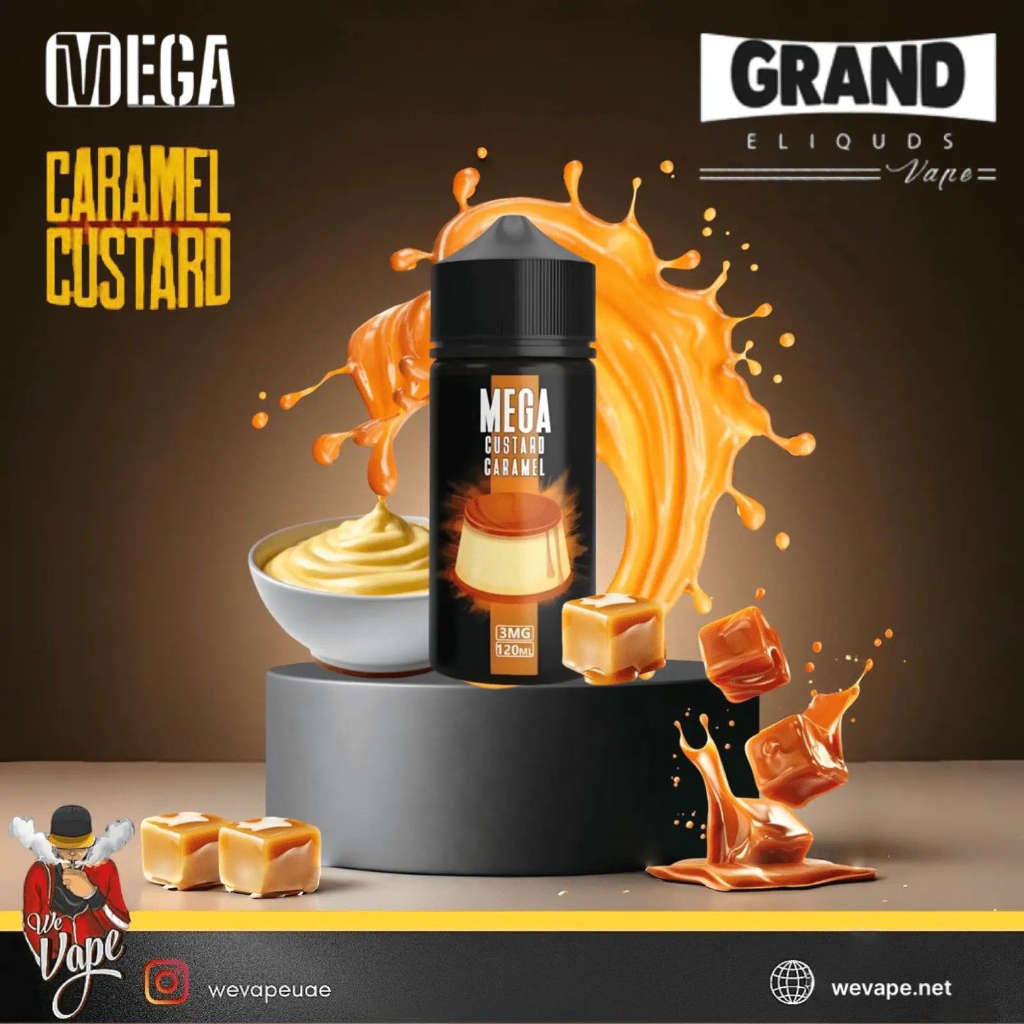 GRAND E - Liquid Mega Custard Caramel - We Vape