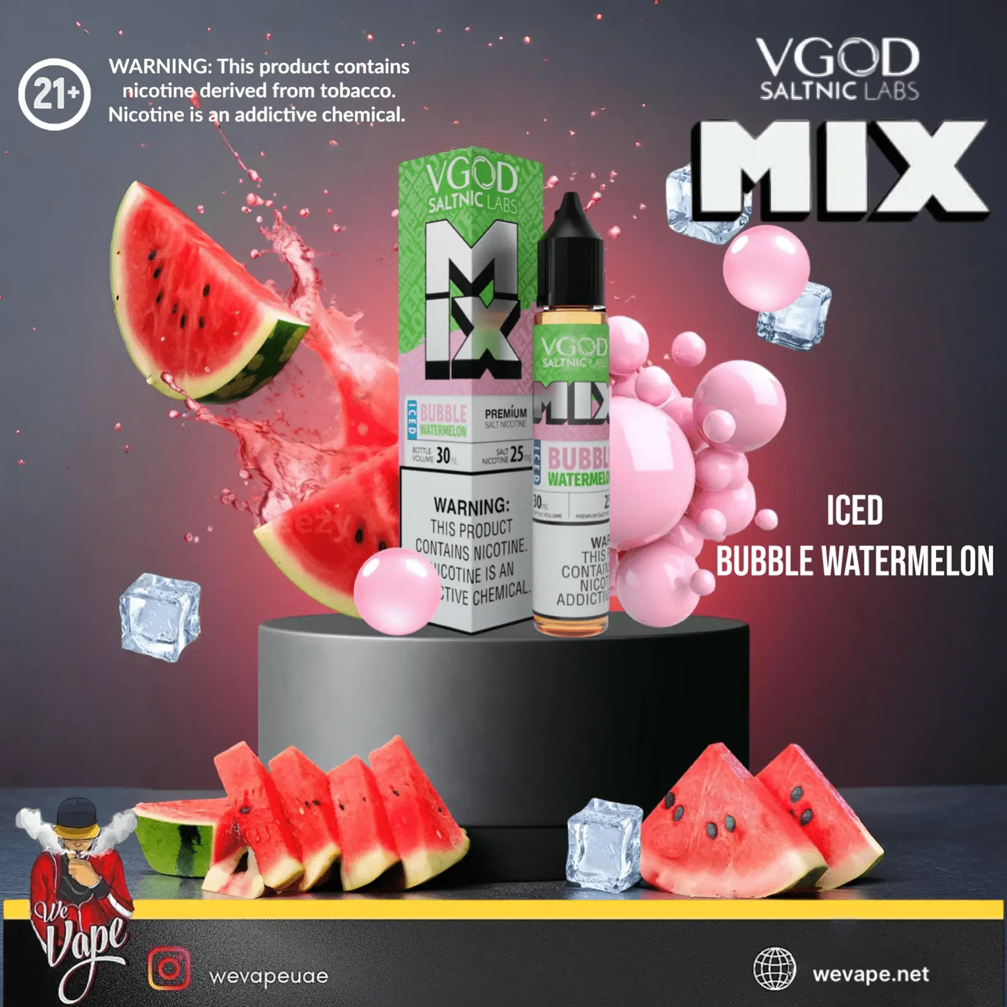 Iced Bubble Watermelon By VGOD MIX SaltNic - 30ML - We Vape