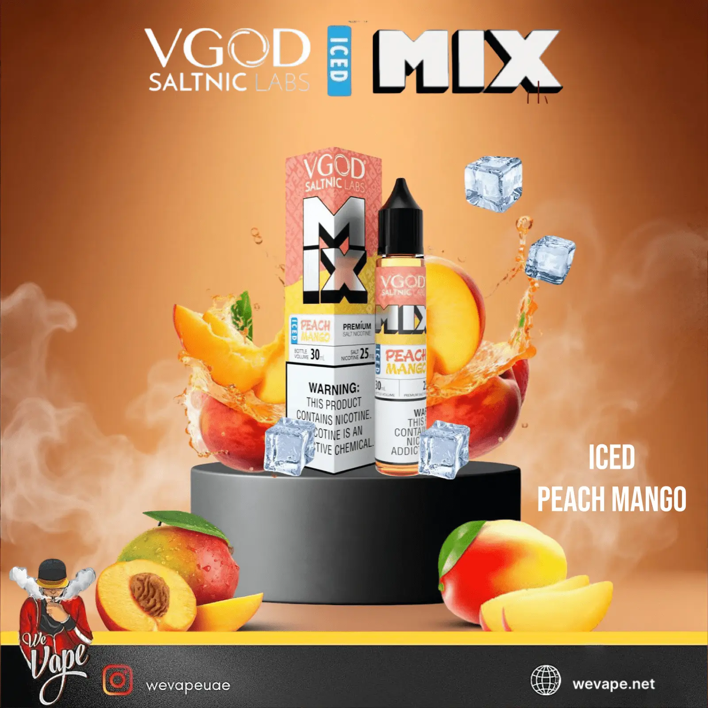 Iced Peach Mango By VGOD MIX SaltNic - 30ML - We Vape