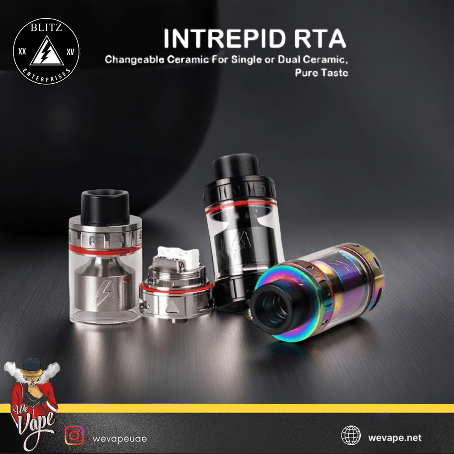Intrepid RTA by Blitz β Versatile Dual Post Rebuildable Tank Atomizer for Superior Flavor Control - We Vape
