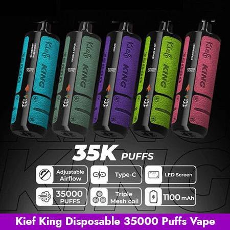 KIEF KING Shisha 35000 Disposable Vape Kit – 3MG Nicotine - We Vape