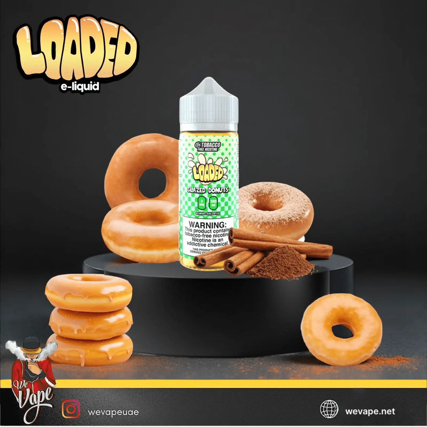 Loaded Glazed Donuts 120ml E - Liquid – Fresh Baked Donut with Sweet Glaze - 3mg & 6mg - We Vape