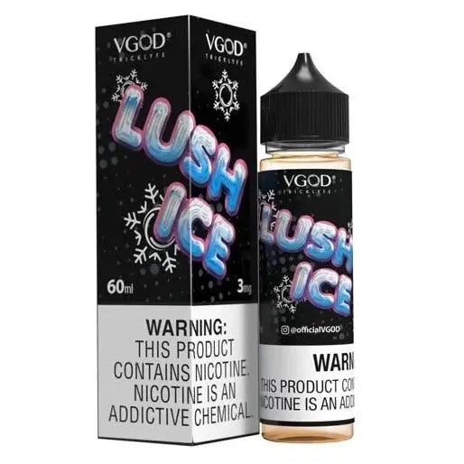 VGOD lush Ice in 60ML bottle with packaging in white background