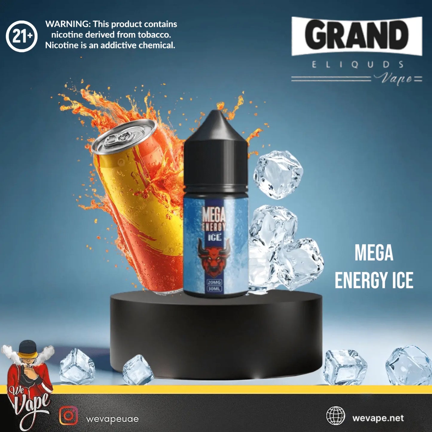Mega Energy Ice by GRAND E - Liquid โ SaltNic - We Vape