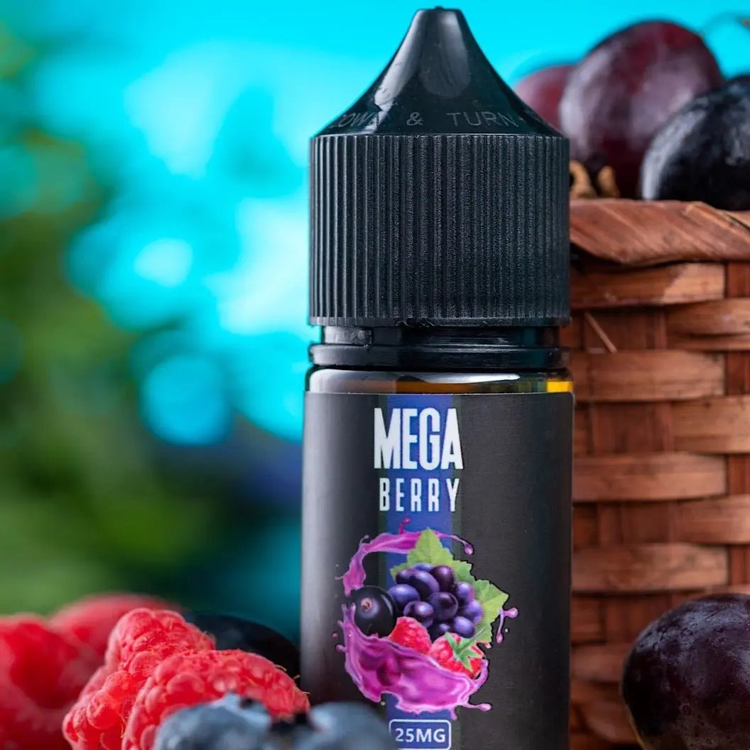 Mega Berry SaltNic GRAND E-Liquid 30ml – juicy mixed berry flavor with smooth SaltNic formula. Perfect for pod systems.