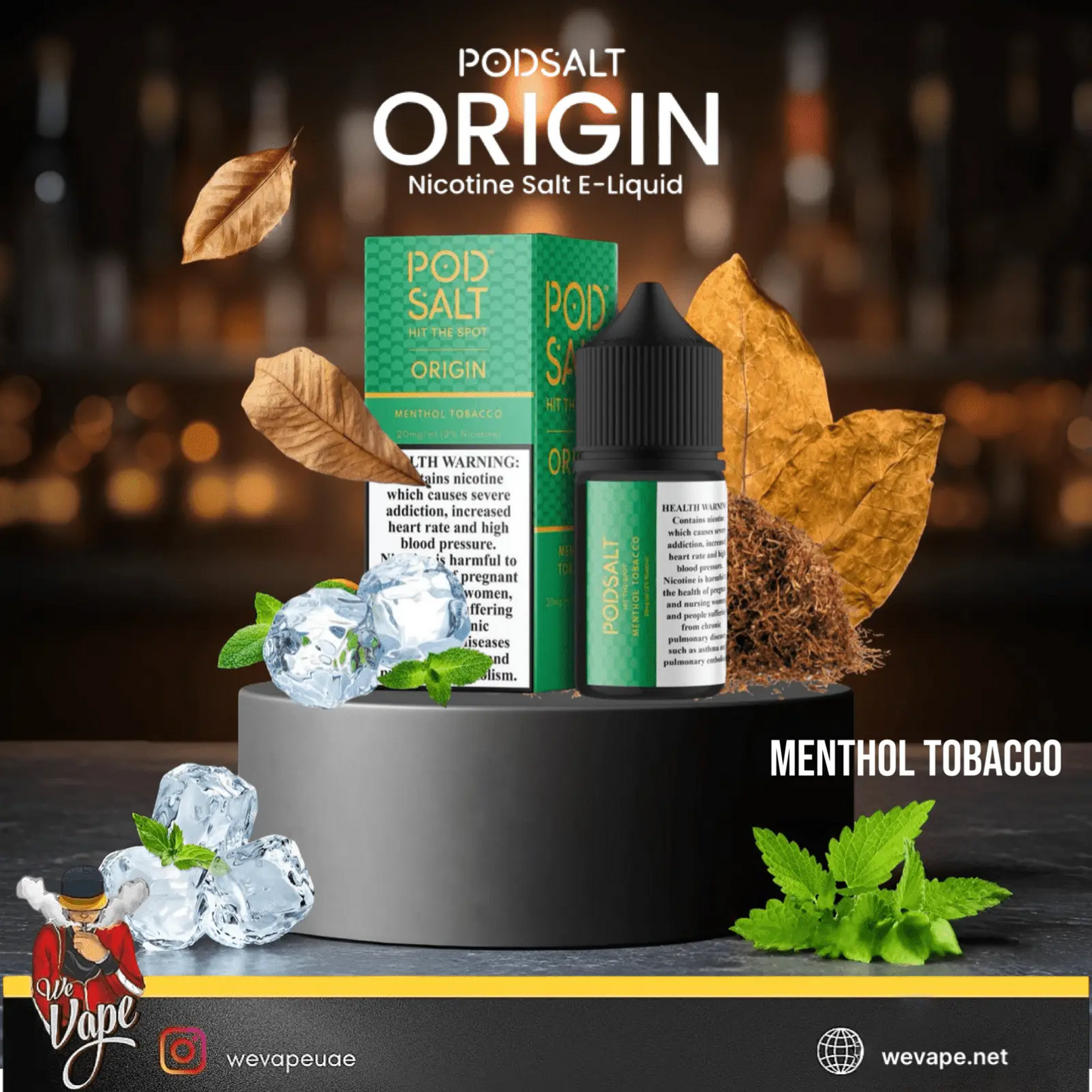 Menthol Tobacco SaltNic by POD SALT - 30ML - We Vape