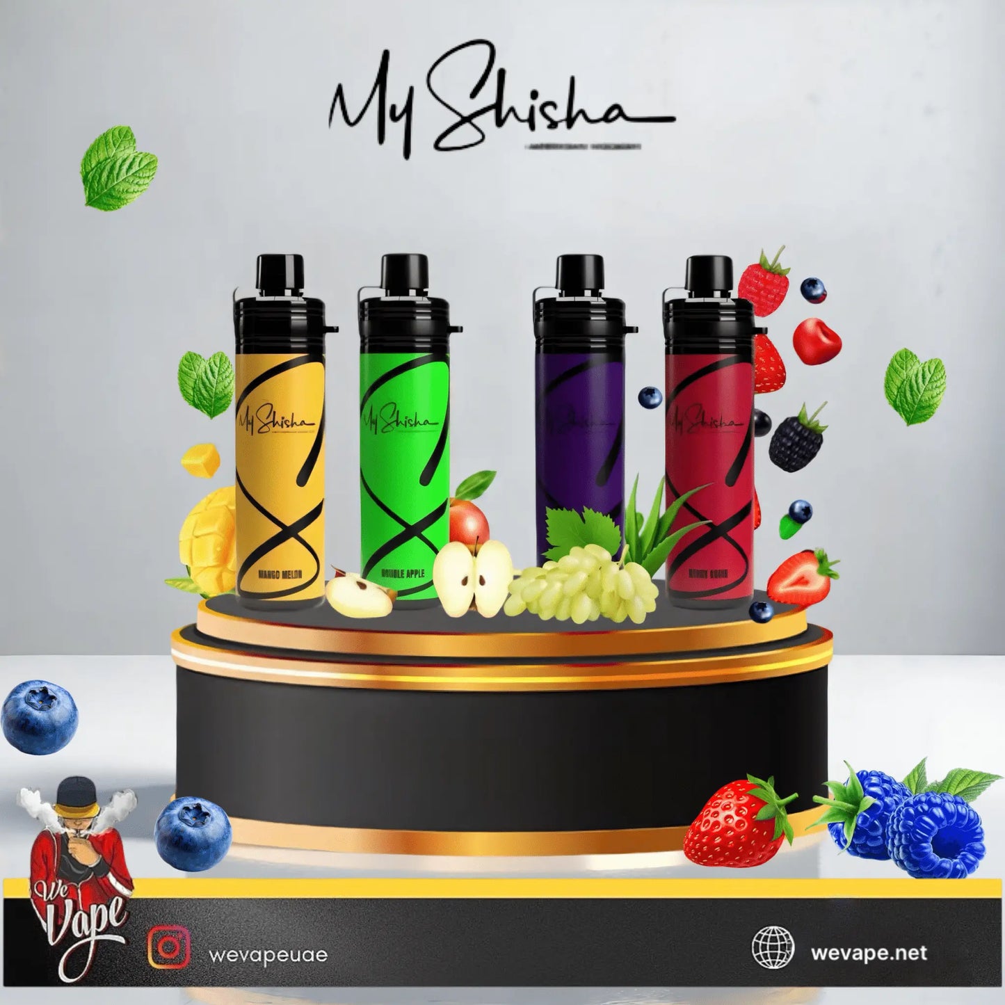 MY SHISHA DTL 2400 Puffs – Disposable Vape Pen for Direct - to - Lung Vaping with Premium Flavors (3MG) - We Vape