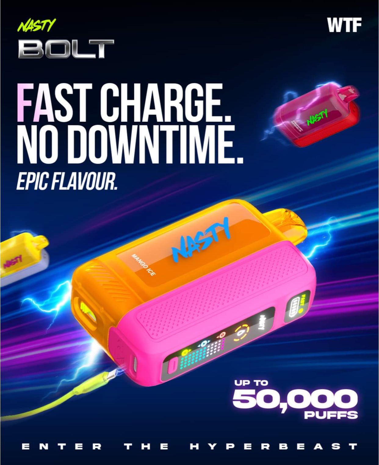 NASTY BOLT Hyper Beast 50000 - Disposable Vape Pod 50000 PUFFS - We Vape