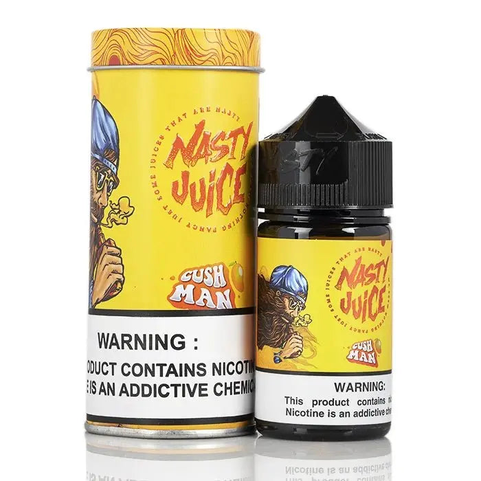 nasty cush man 60ml e-liquid with packaging in white background