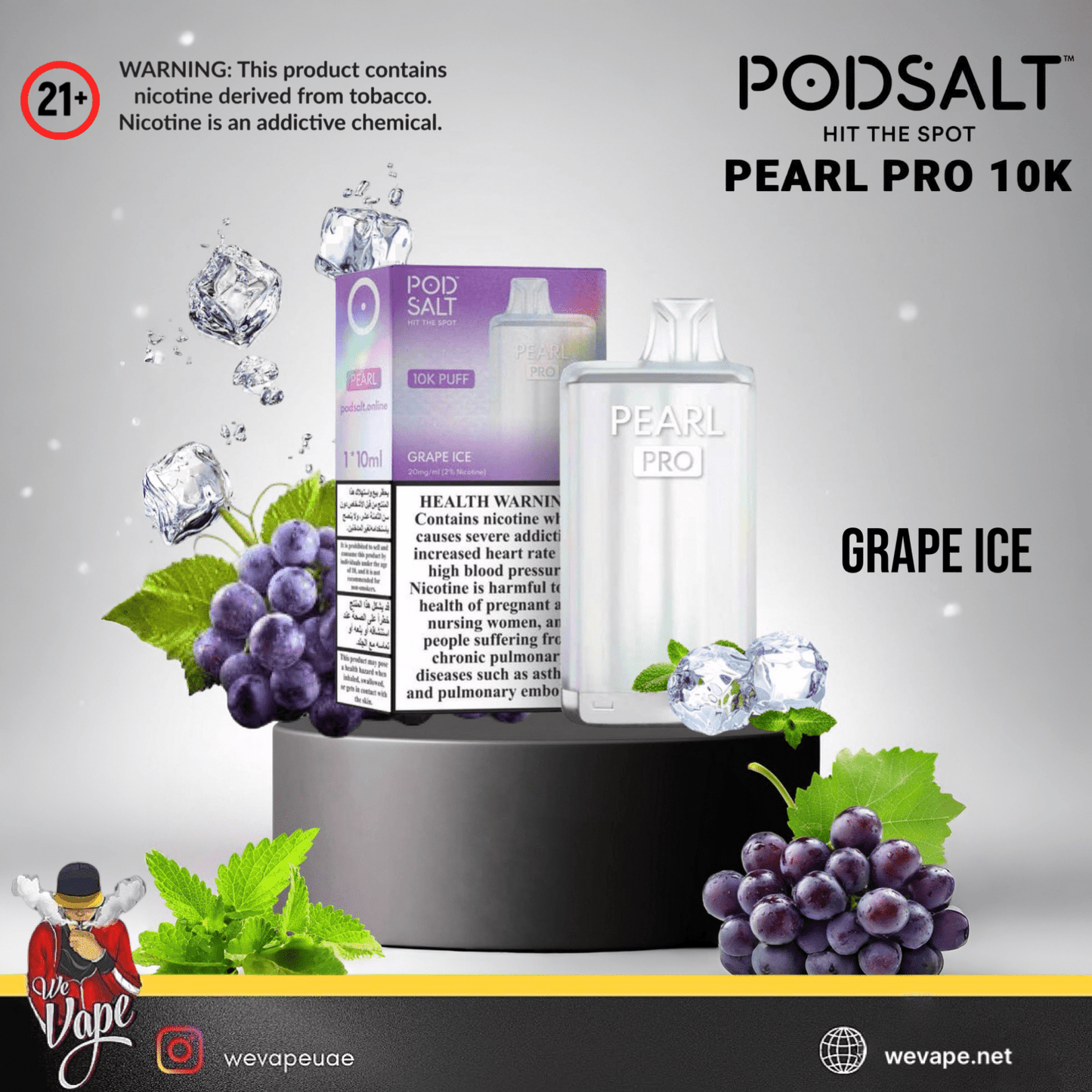 POD SALT Pearl Pro - 10000 PUFFS Disposable Vape Kit - We Vape