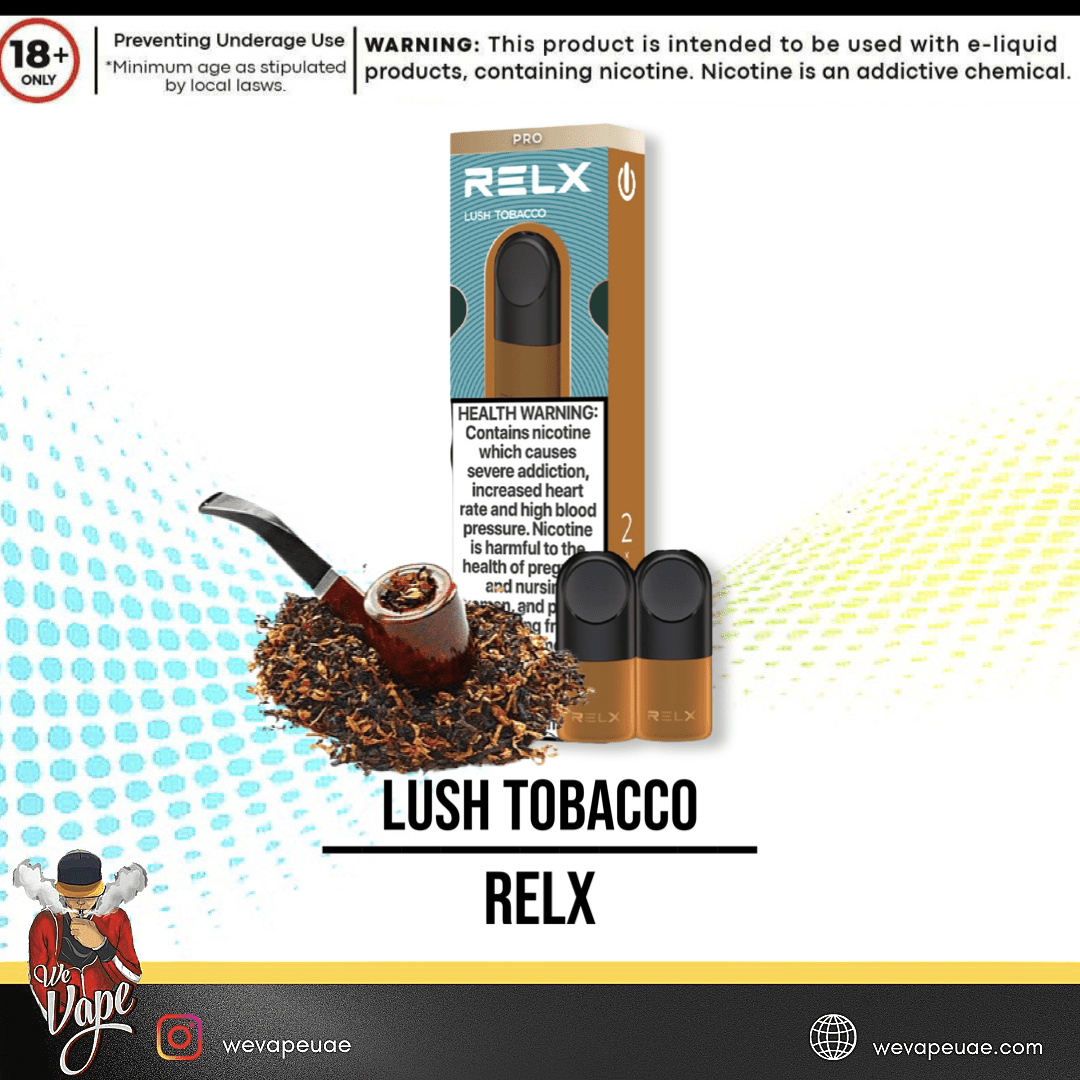 Relx Flavored Pods (Double Piece) with packaging in tobacco flavor