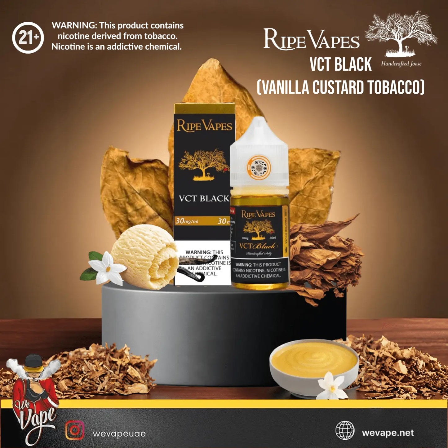 Ripe Vapes VCT Black SaltNic | Vanilla Custard Tobacco - We Vape
