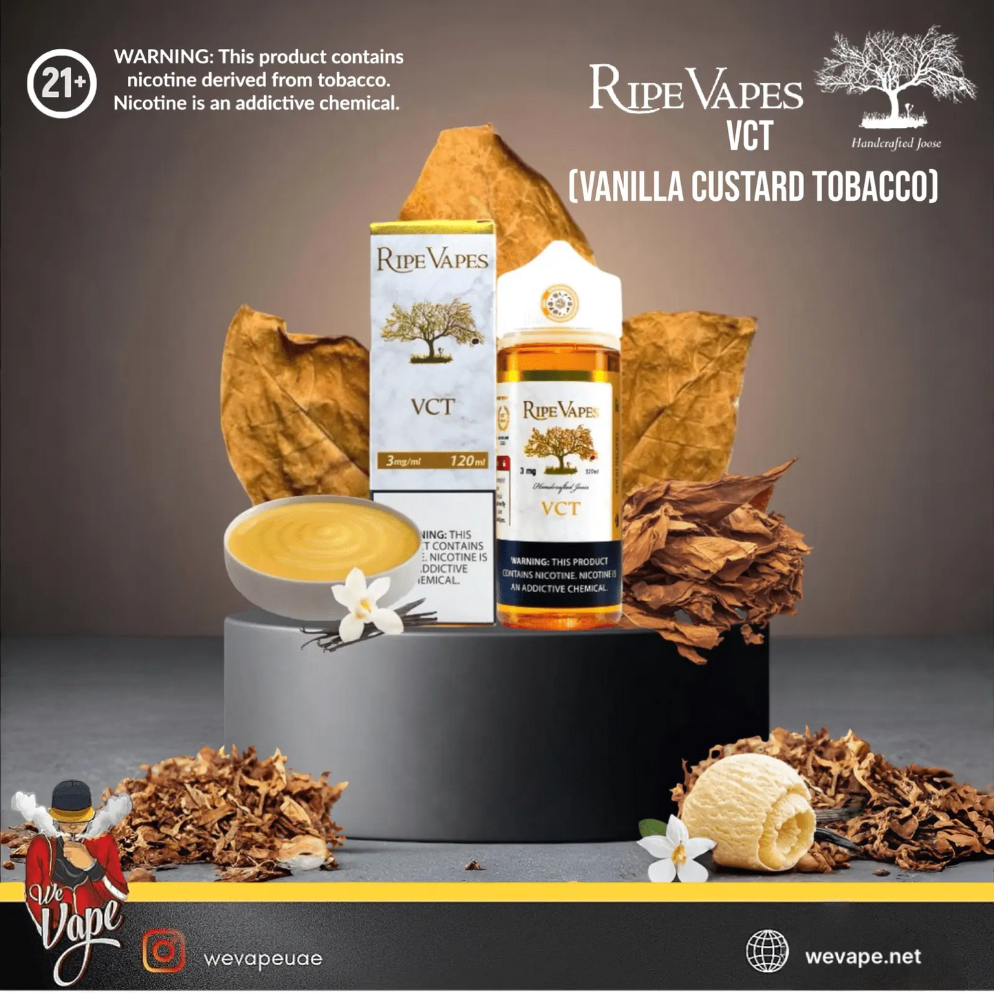 Ripe Vapes VCT (Vanilla Custard Tobacco) E - Liquid 120ml | 3MG/6MG/12MG/18MG - We Vape
