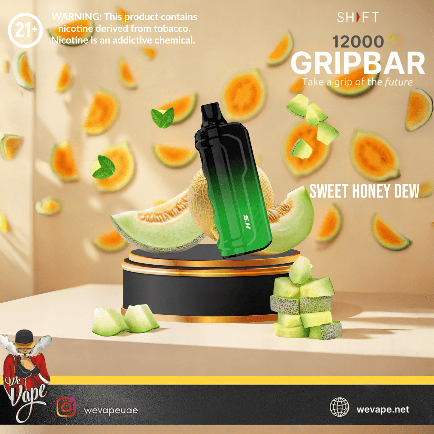 Shift Grip Bar 12000 Puffs Disposable Vape Pod ā 30MG Salt Nicotine | High - Capacity Rechargeable Device - We Vape