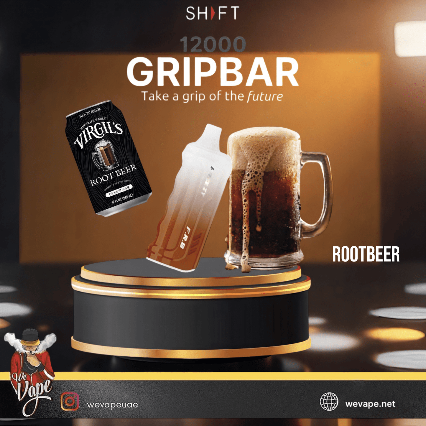 Shift Grip Bar 12000 Puffs Disposable Vape Pod ā 30MG Salt Nicotine | High - Capacity Rechargeable Device - We Vape