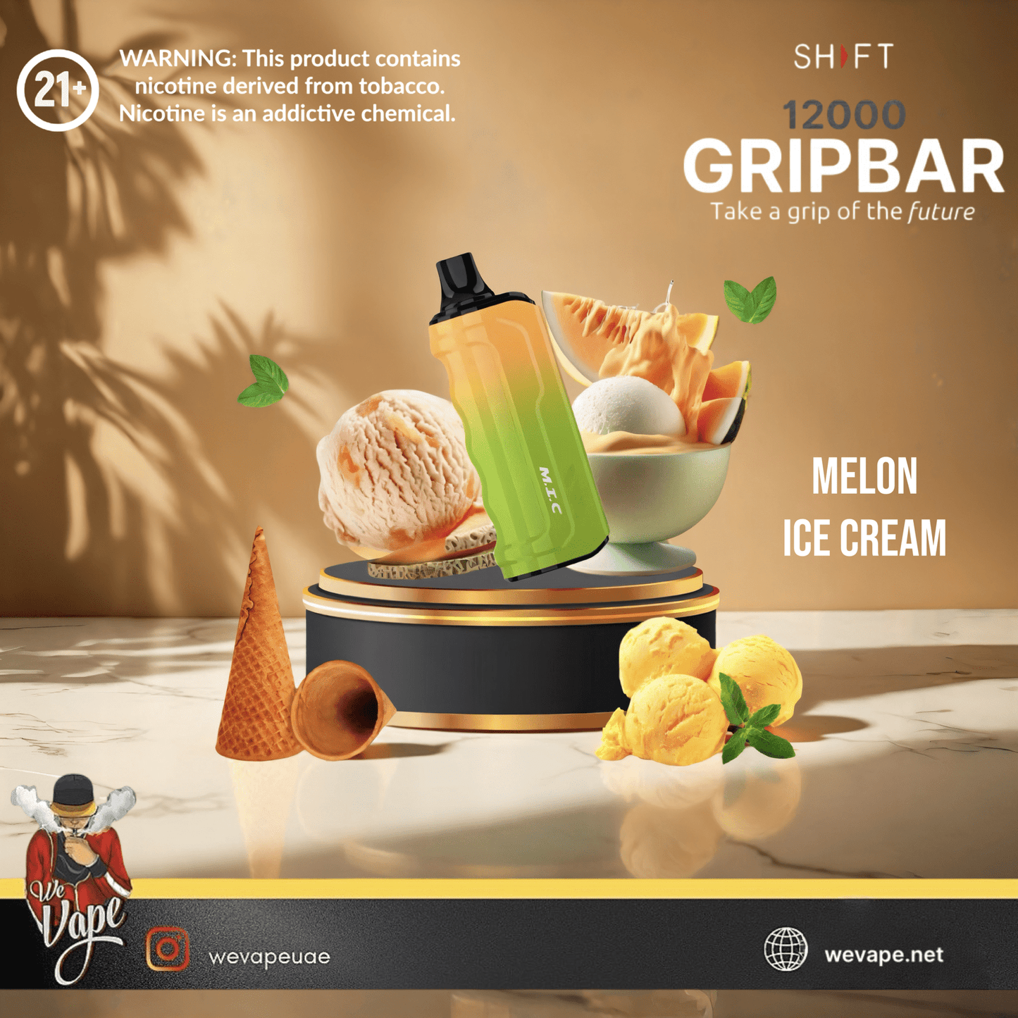 Shift Grip Bar 12000 Puffs Disposable Vape Pod ā 30MG Salt Nicotine | High - Capacity Rechargeable Device - We Vape