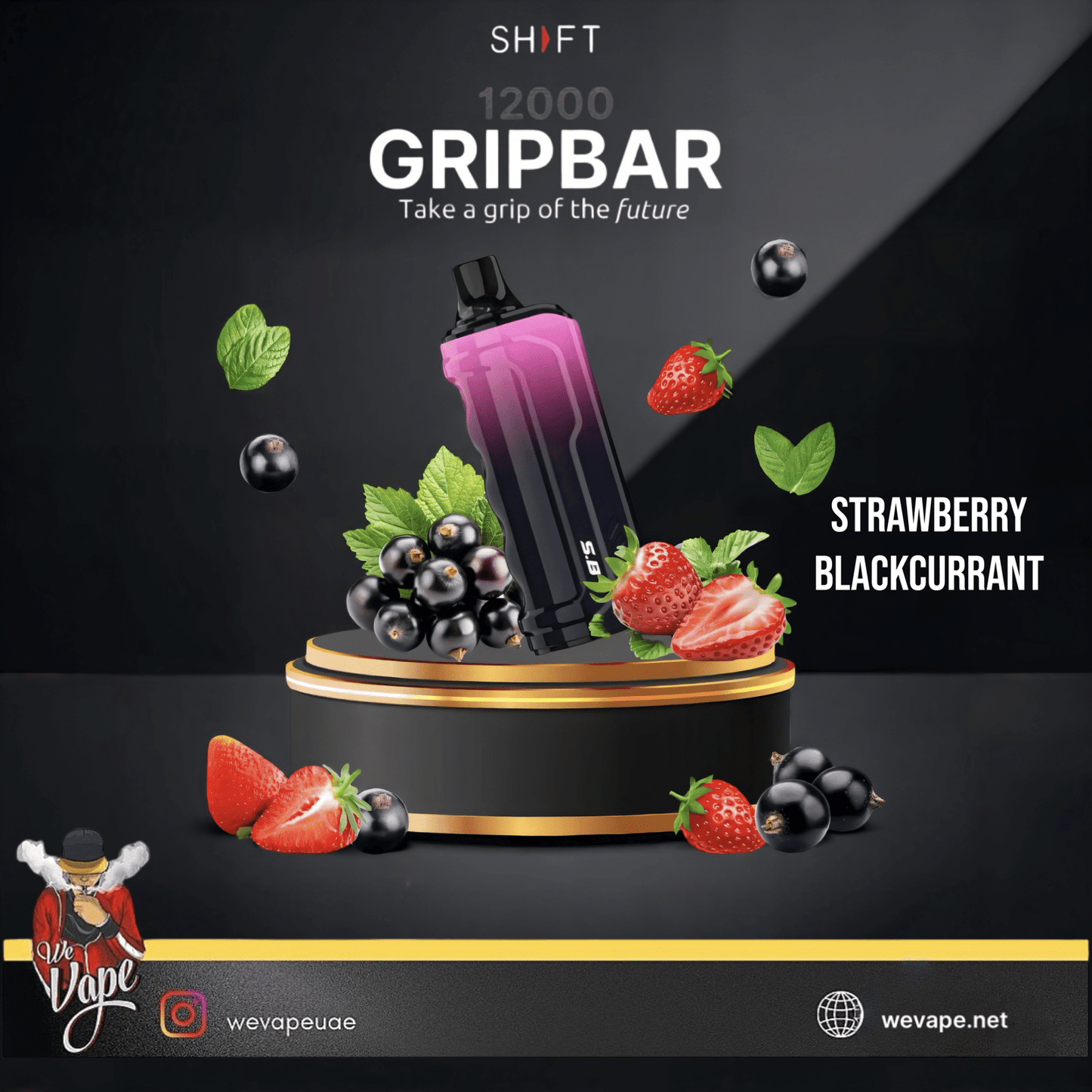 Shift Grip Bar 12000 Puffs Disposable Vape Pod ā 30MG Salt Nicotine | High - Capacity Rechargeable Device - We Vape