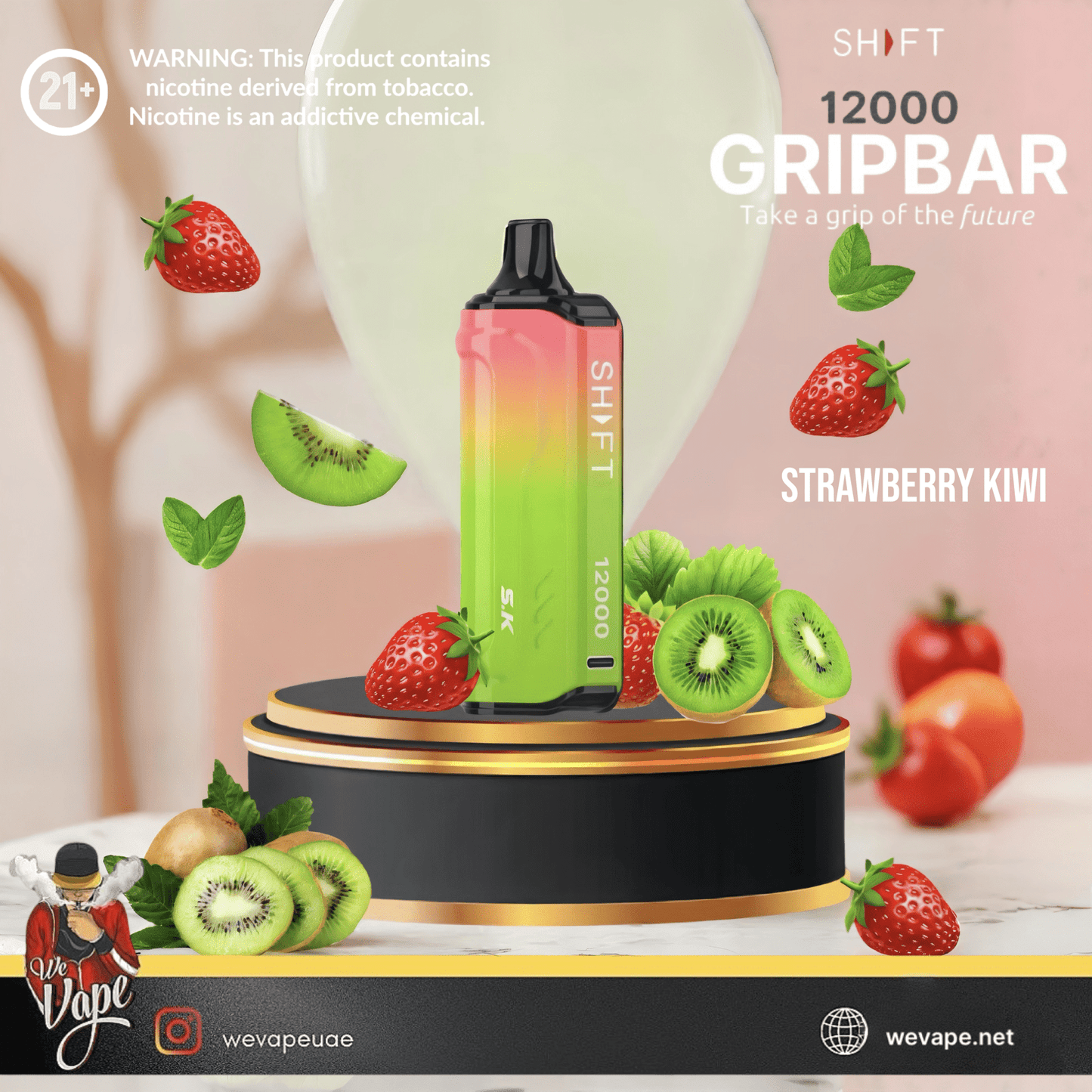 Shift Grip Bar 12000 Puffs Disposable Vape Pod ā 30MG Salt Nicotine | High - Capacity Rechargeable Device - We Vape
