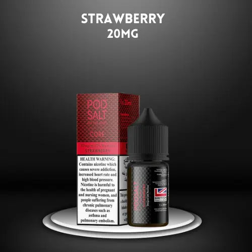 Strawberry by PODSALT (Saltnic) with packaging, order now and get free delivery. / wevape.net