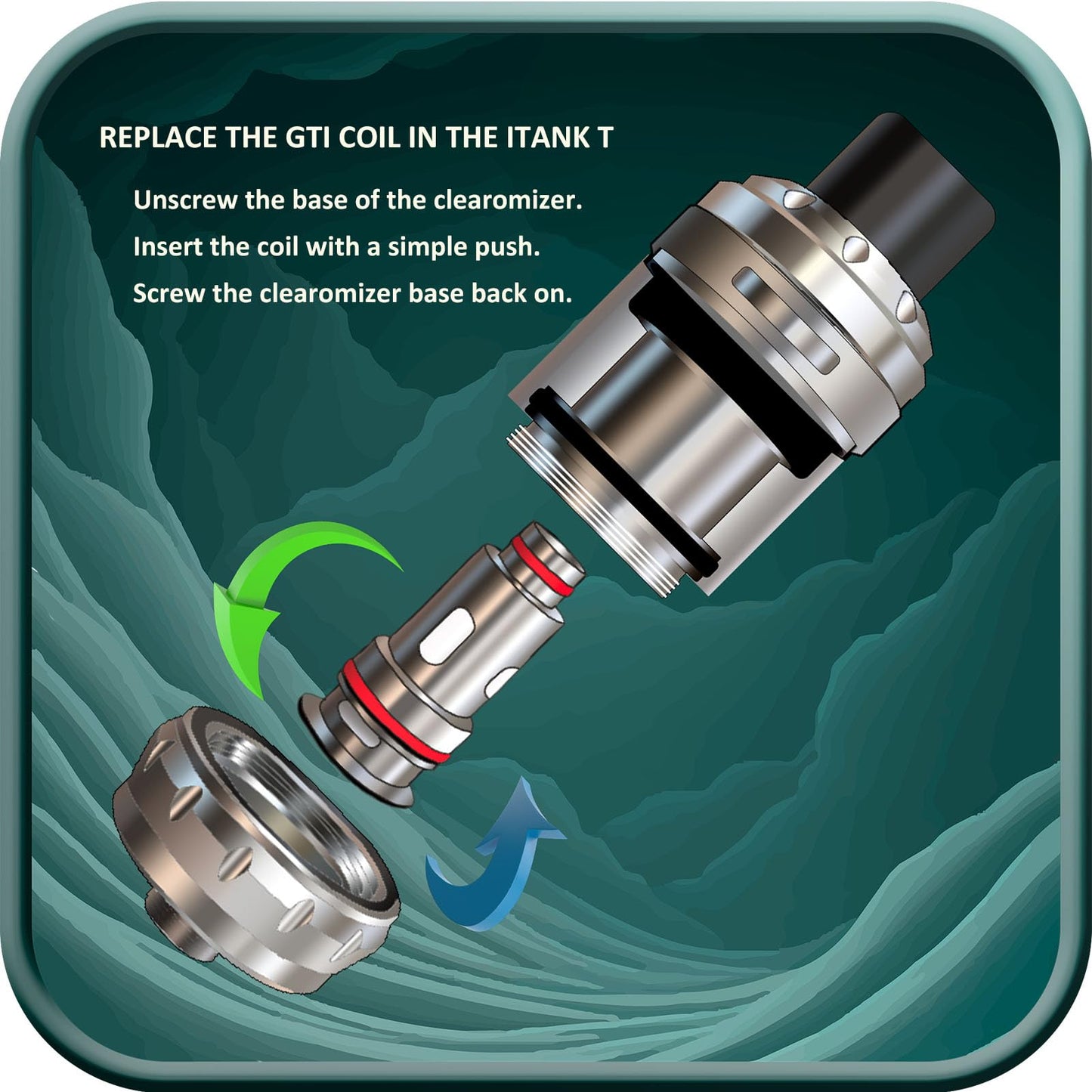 Vaporesso iTank T Sub - Ohm Atomizer – 6ML Capacity, Turbo Airflow & Leak - Resistant Design - We Vape