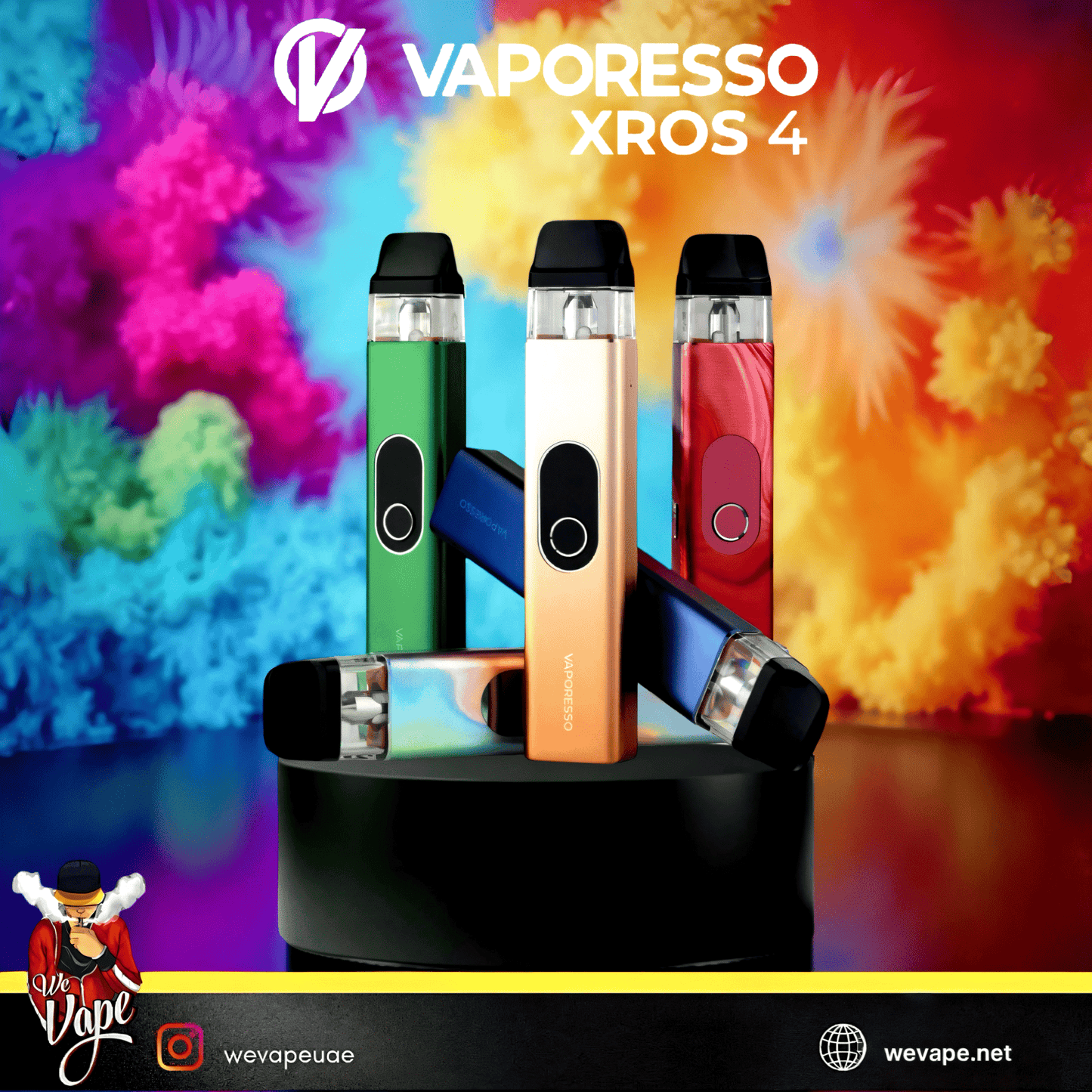 Vaporesso XROS 4 Pod System Kit – 1000mAh Battery, Adjustable Airflow - We Vape