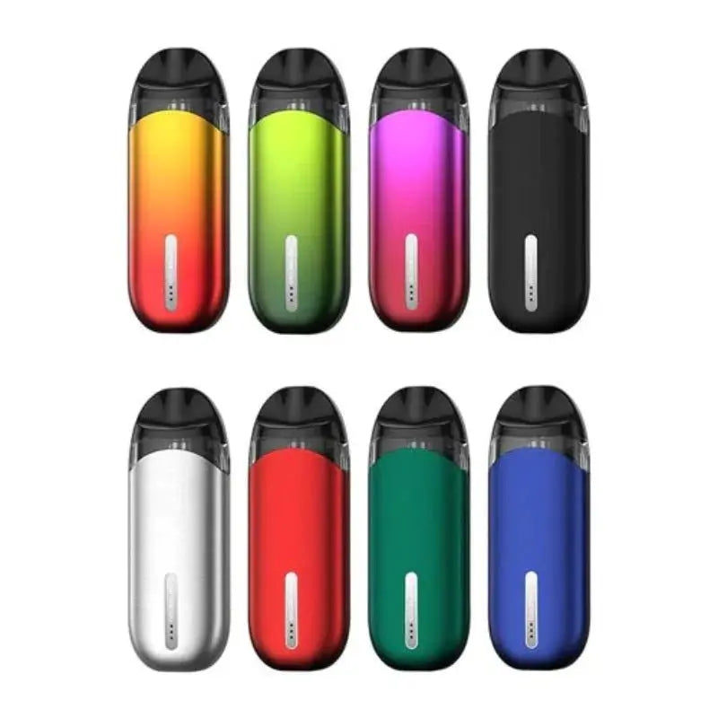 vaporesso zero s pod system kit in multiple colors with white background