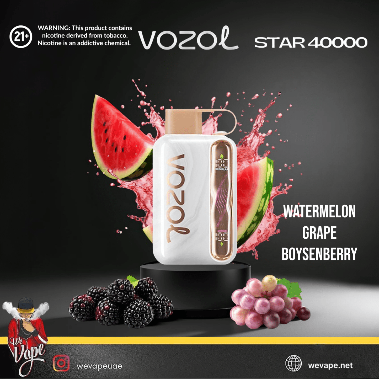 VOZOL STAR 40000 Disposable Vape Pod – 40K Puffs, Dual Mode, Smart Display, USB - C Rechargeable - We Vape