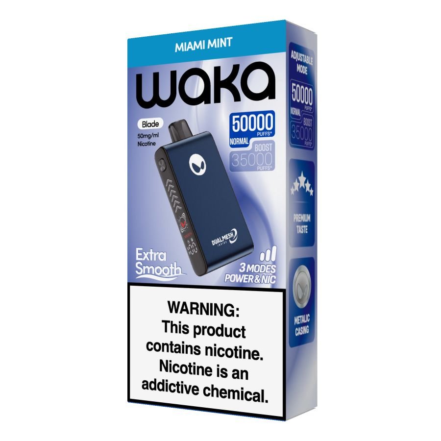 Waka Blade 50000 Puffs – Rechargeable Mesh Coil Disposable Vape Pod Kit - 50mg - We Vape