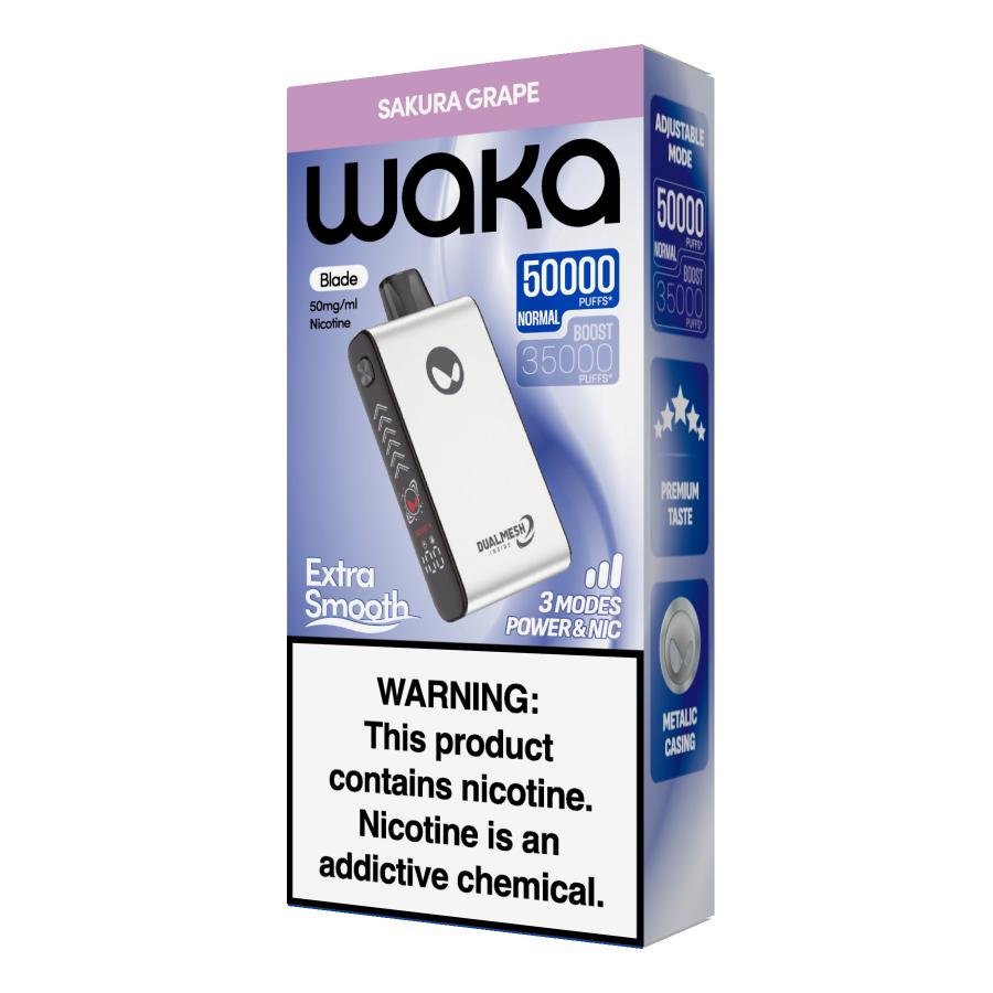 Waka Blade 50000 Puffs – Rechargeable Mesh Coil Disposable Vape Pod Kit - 50mg - We Vape