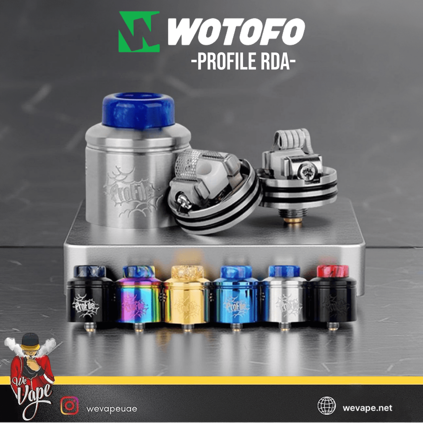 Wotofo Profile RDA – Mesh Rebuildable Dripping Atomizer for Superior Flavor & Cloud Performance - We Vape