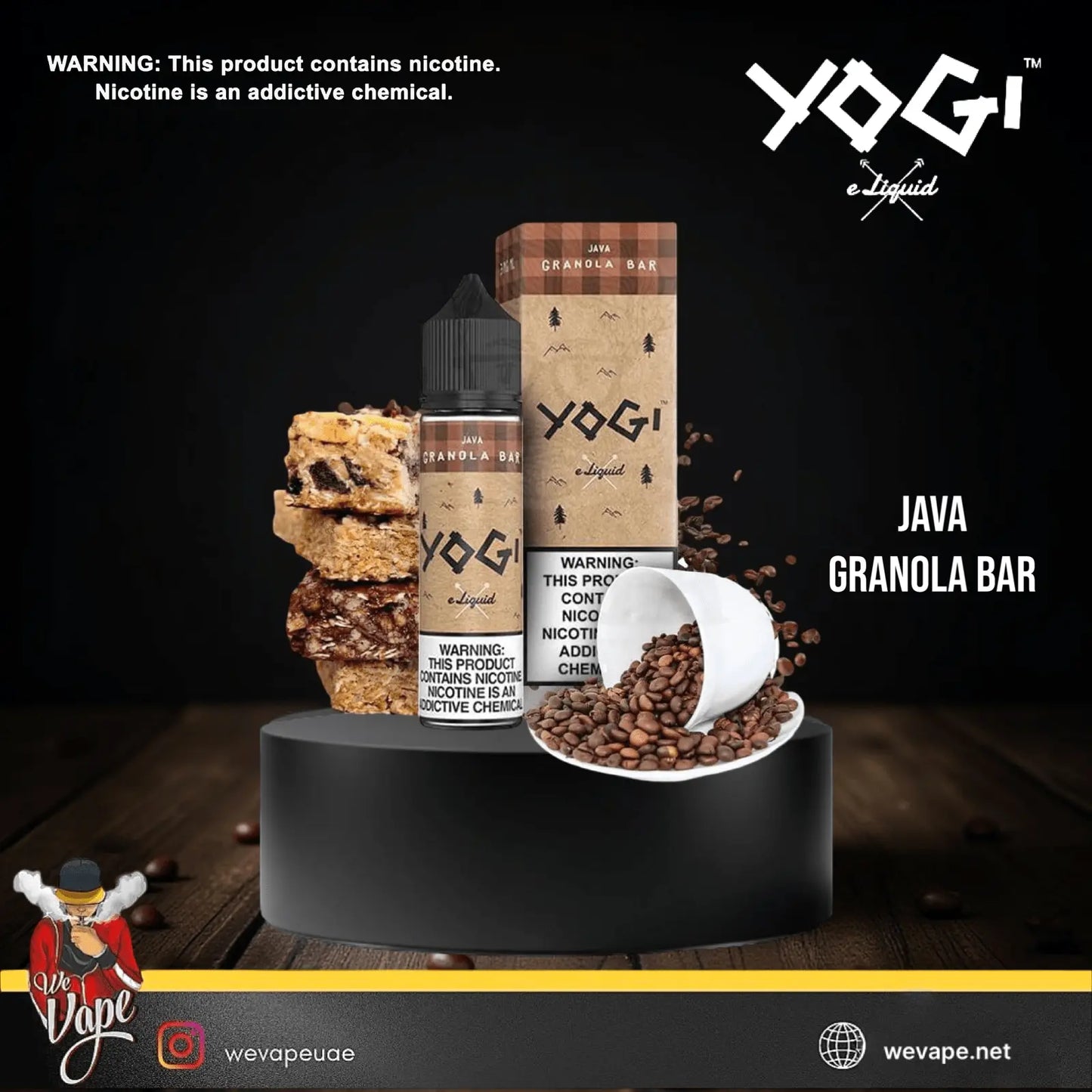 Yogi E - Liquid Java Granola Bar – 60ml Premium Vape Juice with Rich Coffee & Honey Oat Flavor - We Vape